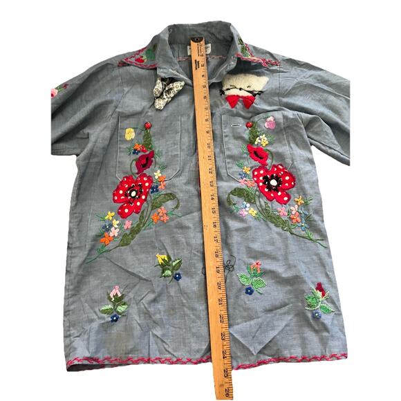 vtg permanent press Embroidered Chambray - Picture 8 of 8